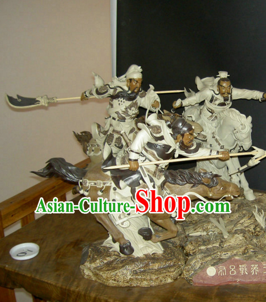 Top San Ying Zhan Lv Bu Shiwan Ceramics Arts - Heroes