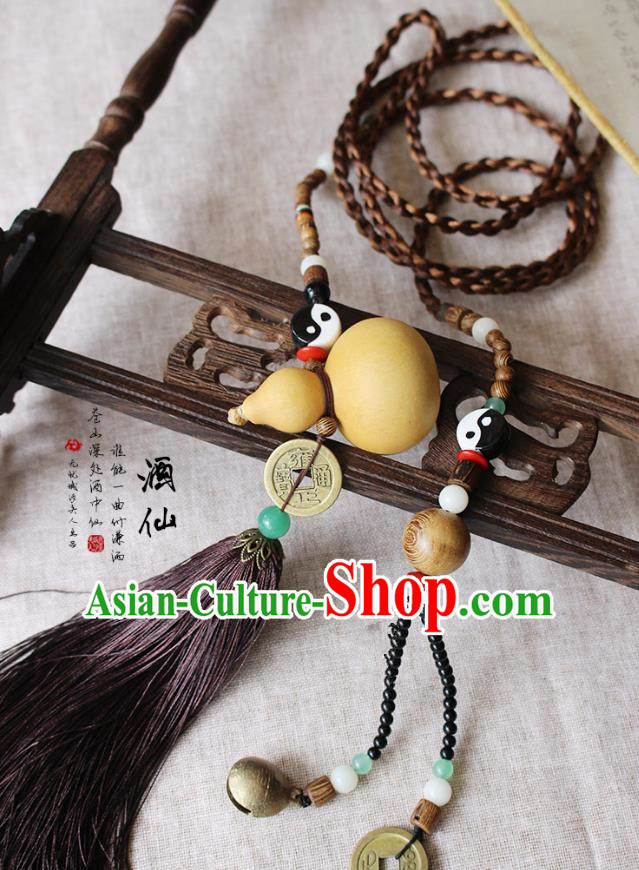 Chinese Handmade Classical Accessories Tassel Palace Taeniasis, China Hanfu Calabash Waist Pendant Headwear for Women