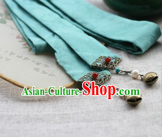 Chinese Handmade Classical Hair Accessories Hanfu Headband, China Ancient Blue Hair Clasp Headwear for Women for Men