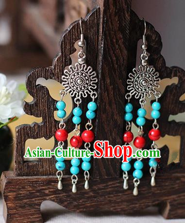 Chinese Handmade Classical Accessories Hanfu Beads Tassel Earrings, China Xiuhe Suit Wedding Eardrop for Women