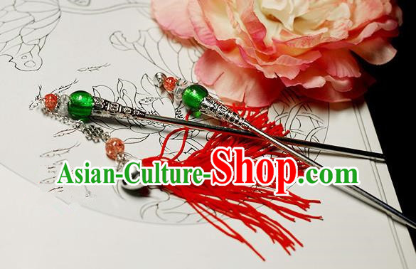 Chinese Handmade Classical Accessories Tassel Hairpin, China Xiuhe Suit Hair Stick Step Shake for Women