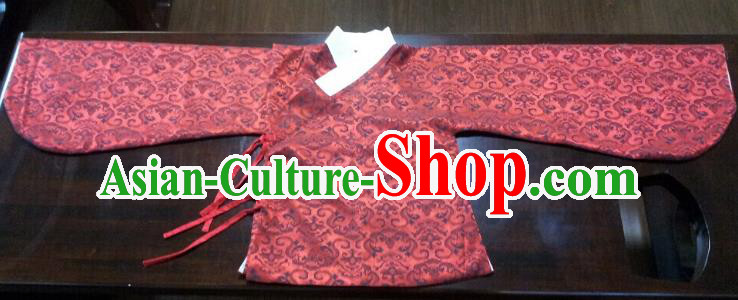 Traditional Oriental China Costume Palace Lady Red Blouse, Chinese Ming Dynasty Embroidered Upper Outer Garment Clothing for Women