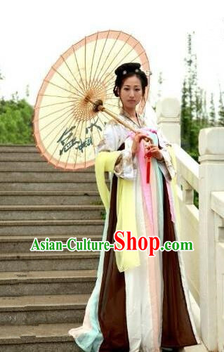 Traditional Oriental China Tang Dynasty Costume Palace Lady Embroidery Dress, Chinese Ancient Princess Embroidered Clothing for Women