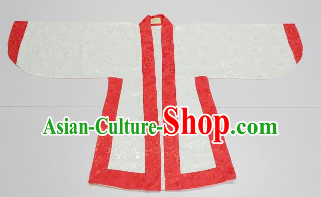 Traditional Chinese Han Dynasty Scholar Costumes Red Edge Blouse for Kids