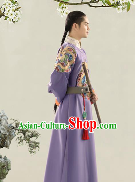 Traditional Ancient Chinese Manchu Royal Highness Costume, Chinese Qing Dynasty Mandarin Clothing for Men