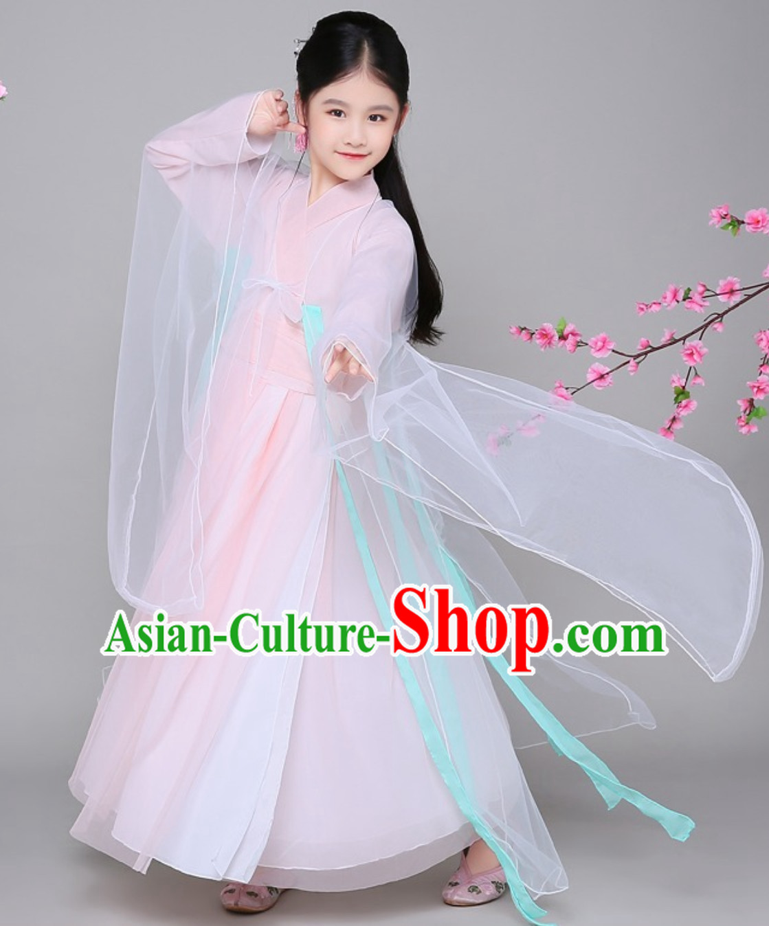 Ancient Chinese Fairy Hanfu Dress Clothing Complete Set for Girls Children Kids