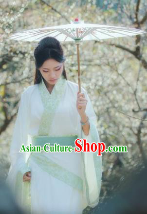 Traditional Chinese Ancient Young Lady Hanfu Costumes, Asian China Han Dynasty Palace Princess Embroidery Curve Bottom for Women