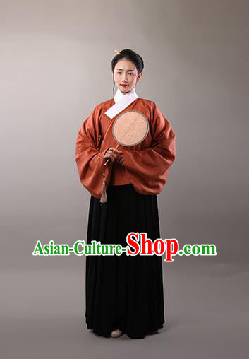 Traditional Chinese Ancient Hanfu Princess Costume, Asian China Ming Dynasty Dowager Embroidered Silk Blouse and Skirts for Women