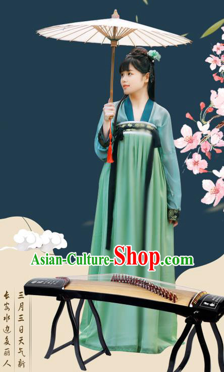 Traditional Chinese Ancient Palace Lady Costume, Asian China Tang Dynasty Princess Embroidered Silk Dress Clothing for Women