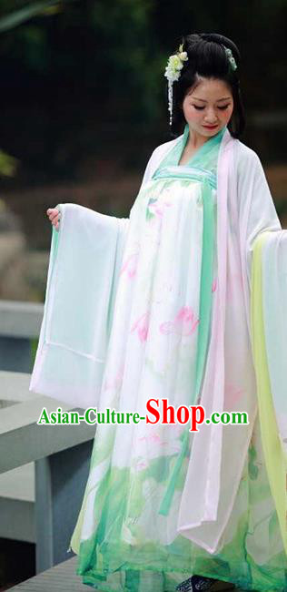 Traditional Chinese Ancient Palace Lady Costume, Asian China Tang Dynasty Princess Embroidered Wide Sleeve Cardigan for Women