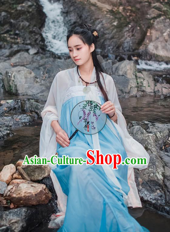 Traditional Chinese Ancient Palace Lady Costume, Asian China Tang Dynasty Royal Princess Embroidered Slip Skirts for Women