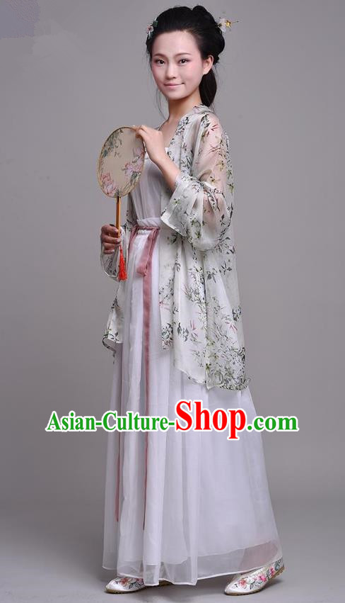 Traditional Chinese Ancient Young Lady Costume Complete Set, Asian China Song Dynasty Princess Embroidered Silk Clothing for Women