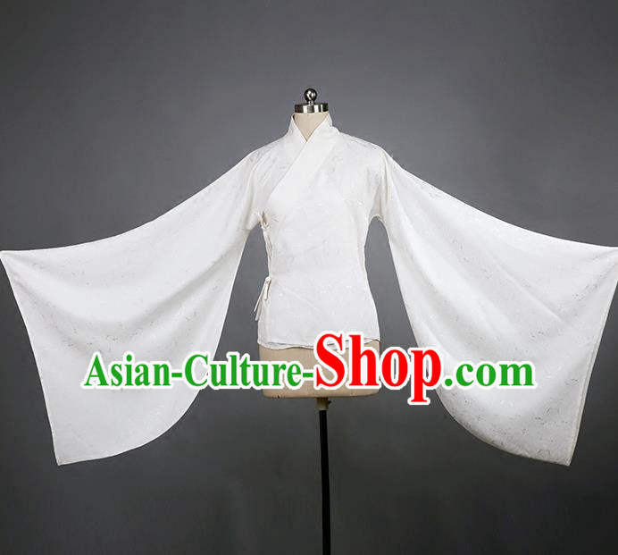 Traditional Chinese Ancient Hanfu Costume White Blouse, Asian China Han Dynasty Princess Underpants Clothing for Women