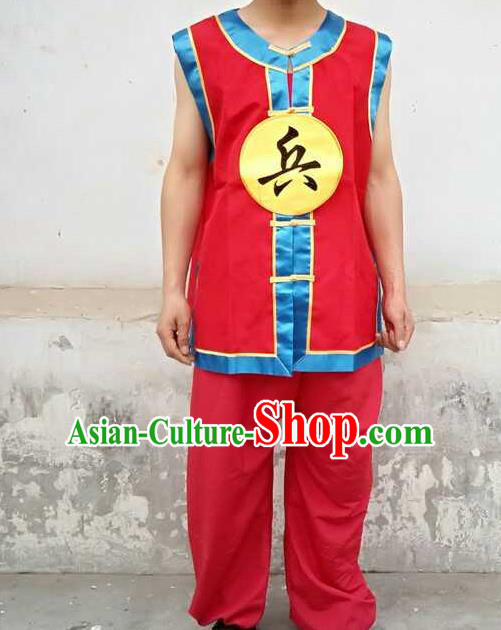 Traditional Chinese Peking Opera Soldier Costume, China Ancient Beijing Opera Imperial Bodyguard Clothing for Men