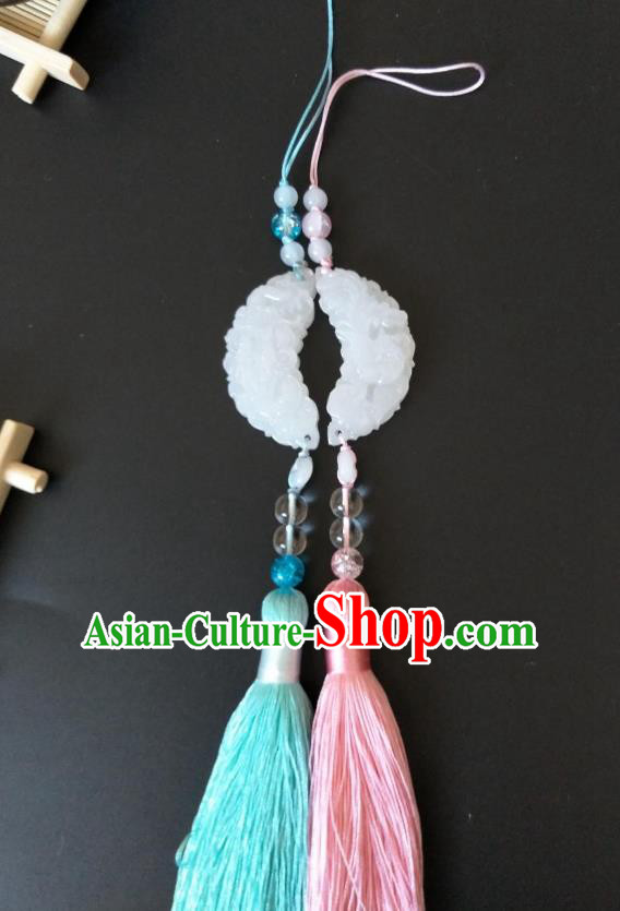 Traditional Handmade Chinese Hanfu Accessories Jade Pendant, China Palace Lady Tassel Waist Pendant for Women