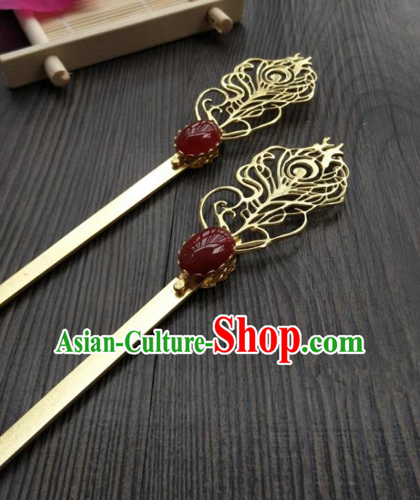 Traditional Handmade Chinese Hair Accessories Hanfu Copper Hairpins, China Ancient Tang Dynasty Palace Lady Hair Stick for Women