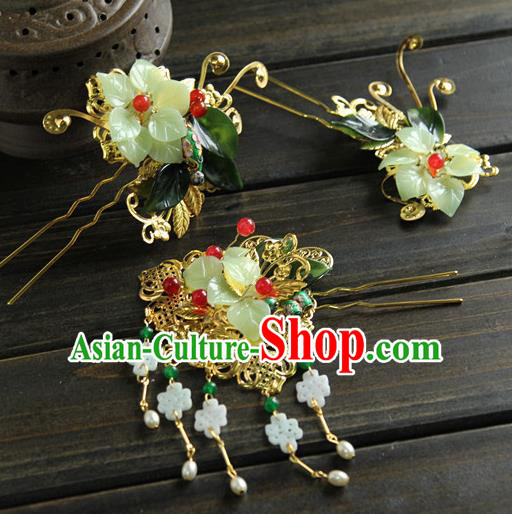 Traditional Handmade Chinese Qing Dynasty Manchu Lady Hair Accessories, China Ancient Imperial Concubine Hairpins for Women