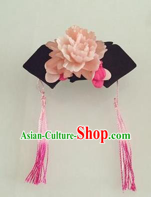 Traditional Handmade Chinese Qing Dynasty Hair Accessories Empress Tassel Headwear, Manchu Imperial Concubine Headpiece