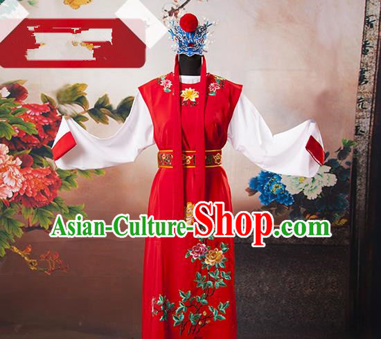 Traditional Chinese Classical Peking Opera Young Men Costume Embroidered Robe, China Beijing Opera Niche Clothing for Men
