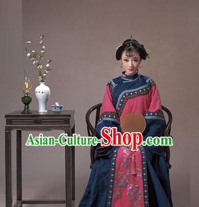 Traditional Ancient Chinese Nobility Lady Costume, Asian Chinese Qing Dynasty Embroidered Clothing for Women