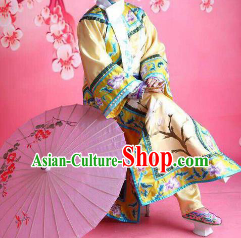 Traditional Ancient Chinese Manchu Palace Lady Costume, Asian Chinese Qing Dynasty Princess Embroidered Dress Clothing for Women