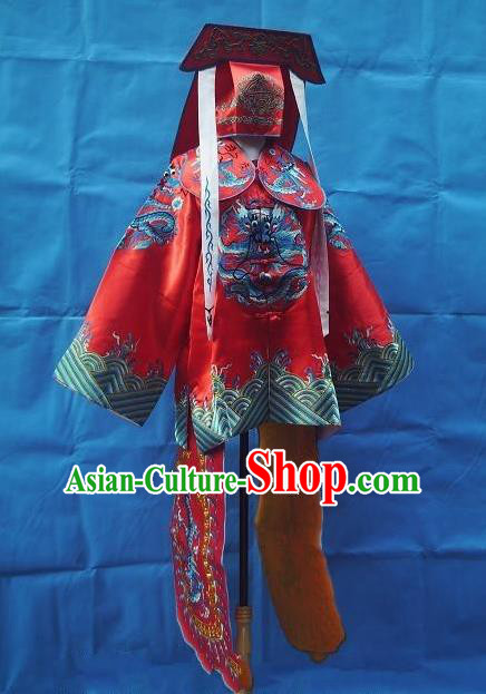 Traditional Chinese Peking Opera Imperial Bodyguard Costume Embroidered Robe, China Ancient Beijing Opera General Gwanbok for Men