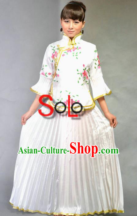 Traditional Ancient Chinese Nobility Lady Costume, Asian Chinese Republic of China Embroidered Clothing for Women