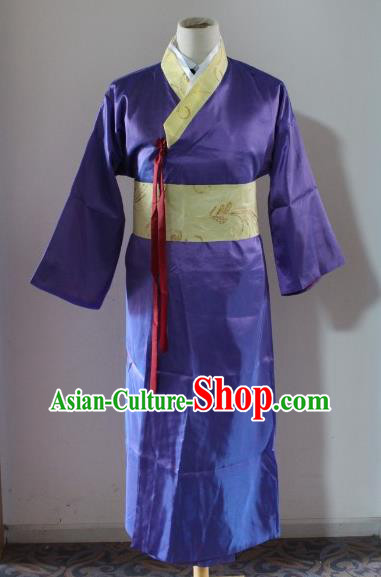Traditional Ancient Chinese Scholar Costume, Asian Chinese Han Dynasty Swordsman Clothing for Men