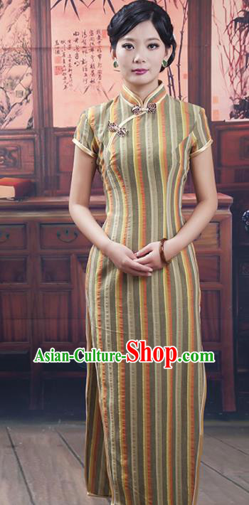 Traditional Ancient Chinese Republic of China Cheongsam Costume, Asian Chinese Chirpaur Clothing for Women