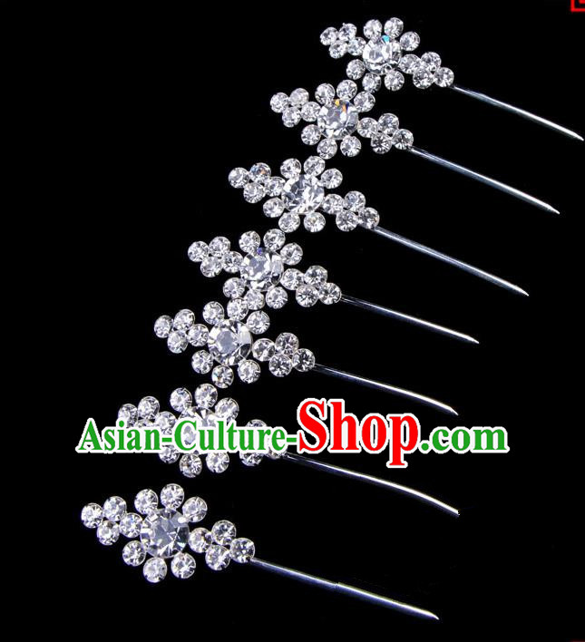 Traditional Beijing Opera Diva Hair Accessories Crystal Head Ornaments Complete Set, Ancient Chinese Peking Opera Hua Tan Hairpins Hair Stick Headwear