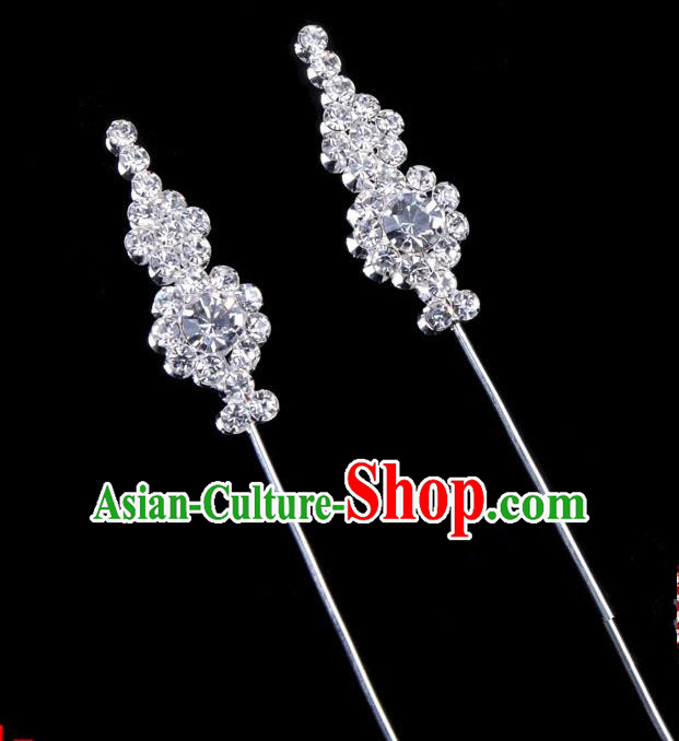 Traditional Beijing Opera Diva Hair Accessories Crystal Head Ornaments, Ancient Chinese Peking Opera Hua Tan Hairpins Hair Stick Headwear