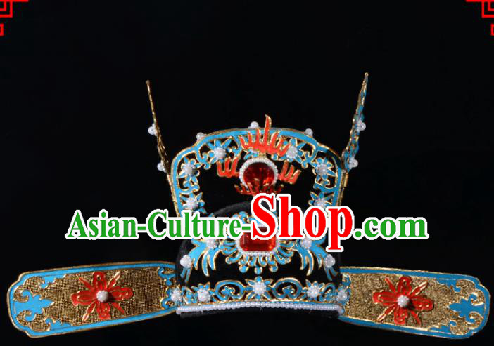 Traditional Beijing Opera Niche Hair Accessories Lang Scholar Hat, Ancient Chinese Peking Opera Emperor Son-in-law Hat Headwear