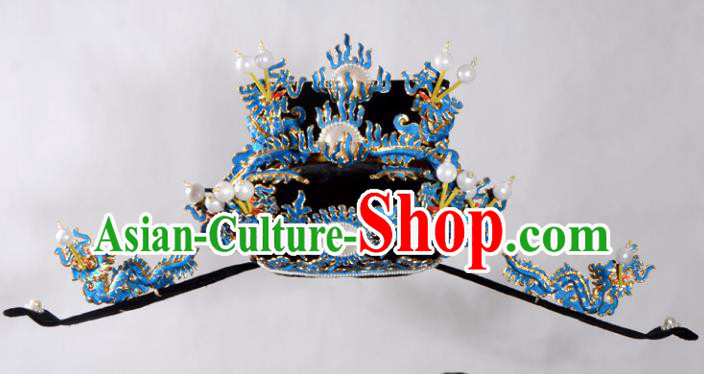 Traditional Beijing Opera Niche Hair Accessories Royal Highness Hat, Ancient Chinese Peking Opera Emperor Hat Headwear