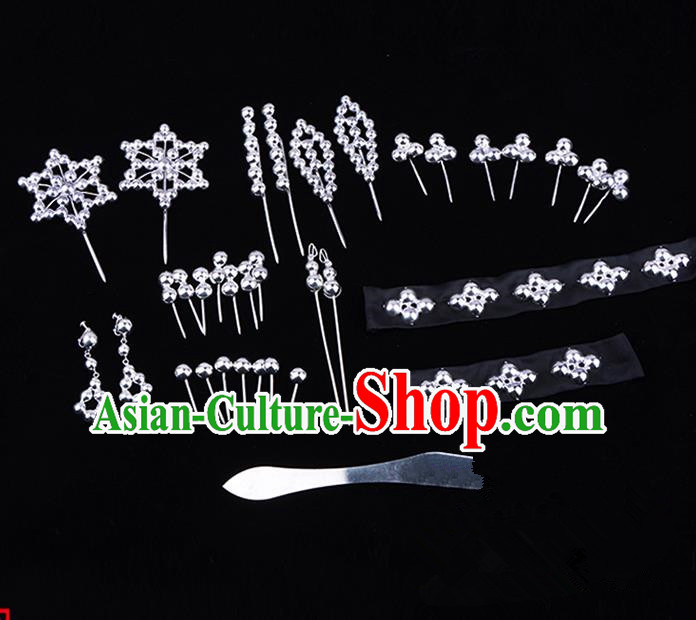 Traditional Beijing Opera Diva Hair Accessories Head Ornaments Complete Set, Ancient Chinese Peking Opera Hua Tan Hairpins Phoenix Step Shake Headwear