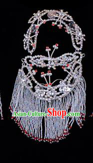 Traditional Beijing Opera Diva Hair Accessories Crystal Head Ornaments Headband, Ancient Chinese Peking Opera Hua Tan Hairpins Headwear