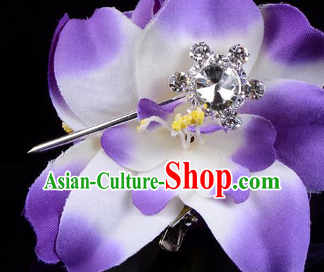 Traditional Beijing Opera Diva Hair Accessories Crystal Hair Stick, Ancient Chinese Peking Opera Hua Tan Hairpins