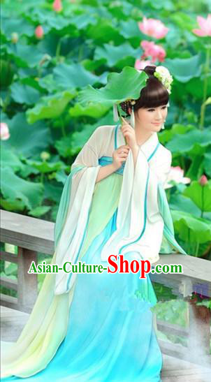 Traditional Ancient Chinese Tang Dynasty Imperial Consort Hanfu Dance Costume, Chinese Palace Lady Elegant Green Dress Clothing