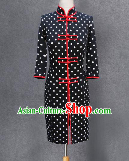 Traditional Ancient Chinese National Costume, Elegant Hanfu Black Coat, China Tang Suit Plated Buttons Upper Outer Garment Dust Coat Clothing for Women