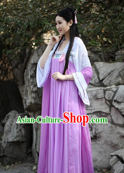Traditional Ancient Chinese Palace Lady Embroidered Costume Blouse and Skirt, Elegant Hanfu Chinese Tang Dynasty Princess Dress Clothing for Women
