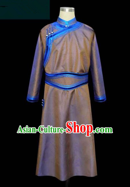 Traditional Chinese Mongol Nationality Costume, Chinese Mongolian Minority Nationality Royal Highness Mongolian Robe for Men