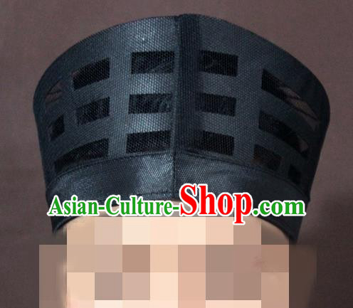 Traditional Chinese Beijing Opera Wu Dang Taoist Black Hats Headband for Men