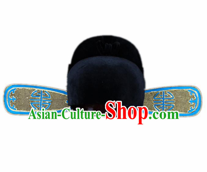 Traditional China Beijing Opera Scholar Hats, Chinese Peking Opera County Magistrate Headwear