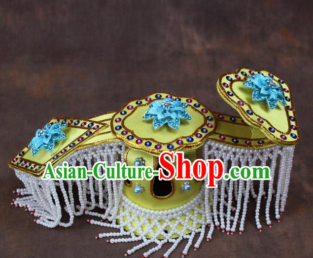 Traditional China Beijing Opera Actress Hair Accessories Tassel Head Coronet, Chinese Peking Opera Imperial Concubine Headwear