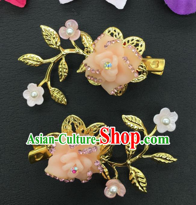 Traditional Handmade Chinese Ancient Classical Hair Accessories Shell Flowers Hair Claw for Women