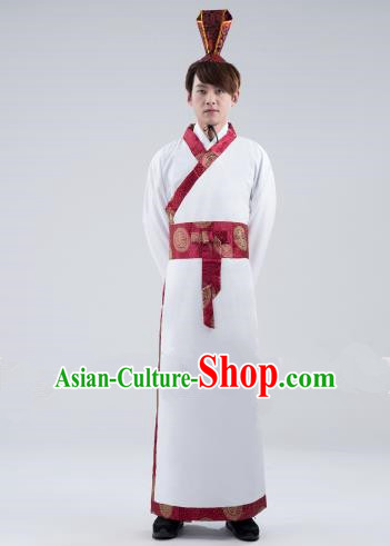 Traditional Chinese Han Dynasty Emperor Costume, China Ancient Majesty Hanfu Embroidered Robe for Men