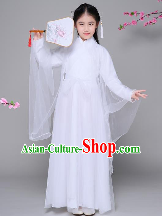 Traditional Chinese Han Dynasty Princess Costume, China Ancient Palace Lady Fairy Hanfu Embroidered Dress for Kids