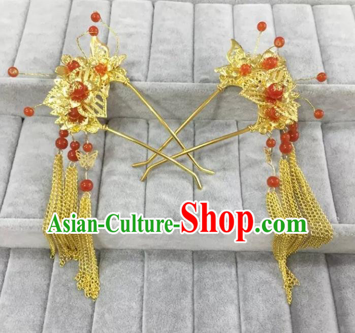 Traditional Handmade Chinese Classical Hair Accessories Tassel Step Shake Hairpins for Women