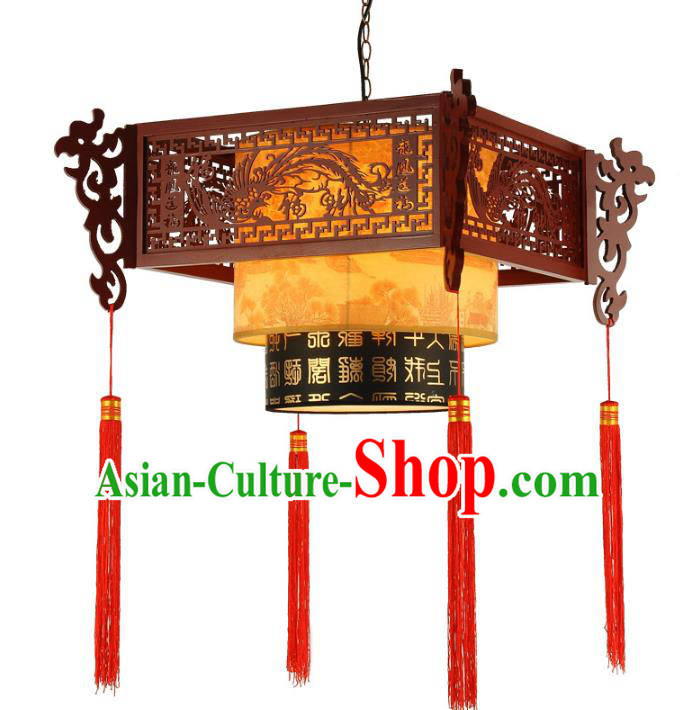 Traditional Chinese Handmade Wood Lantern Classical Palace Lantern China Ceiling Palace Lamp