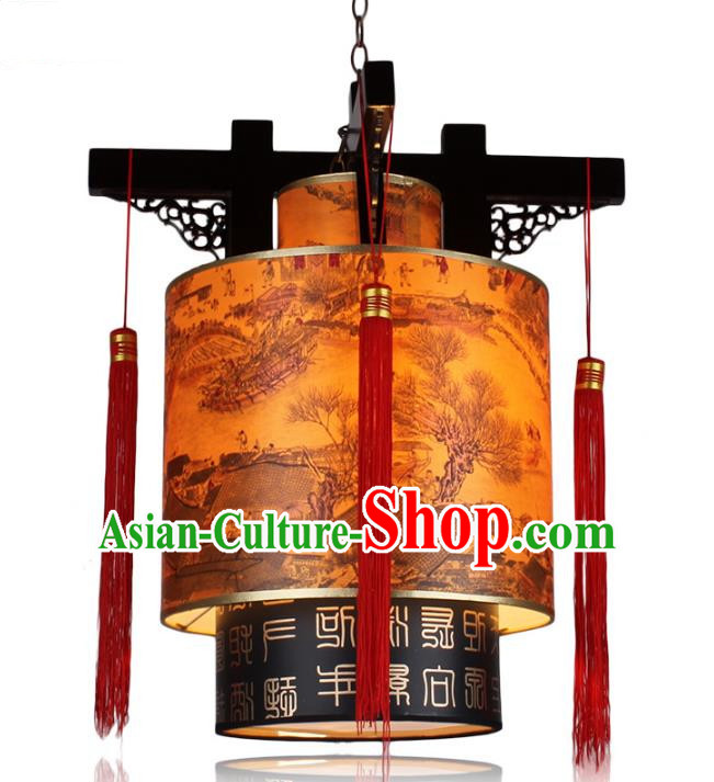 Traditional Chinese Handmade Wood Carving Lantern Classical Palace Lantern China Ceiling Palace Lamp