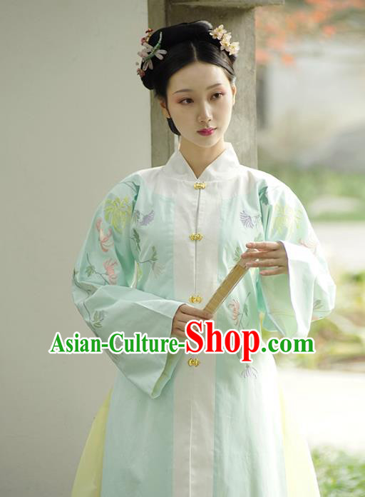 Traditional Chinese Ming Dynasty Nobility Lady Costume Embroidered BeiZi Blouse Clothing for Women